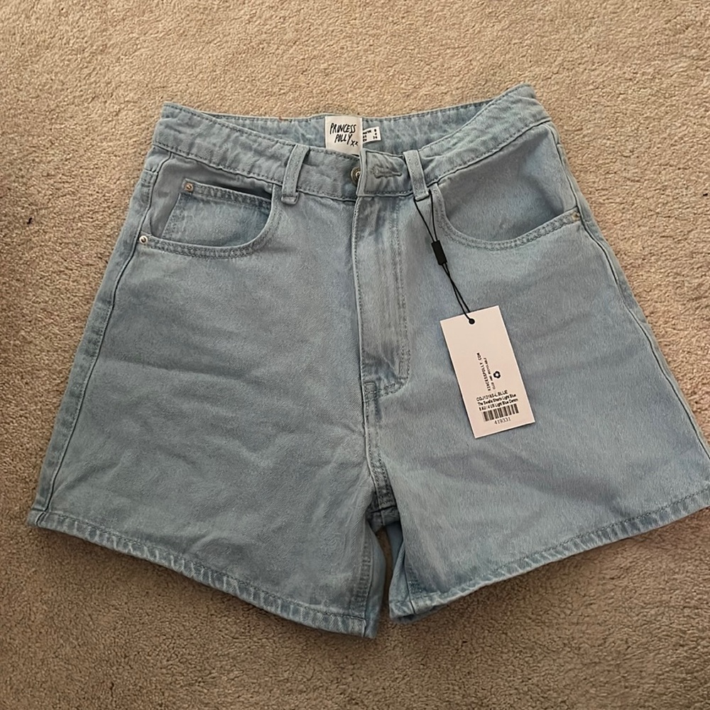 Princess Polly The Swalla Shorts Light Blue